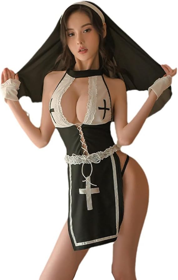 Women's cosplay sexy nun uniform Japanese Kawaii lingerie Halloween tight fitting lingerie