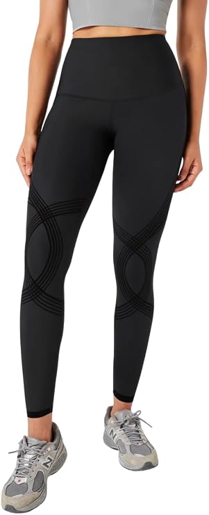 Fanka Body Sculpt Side Pocket Full Length Leggings for Women, High Waist Compression, Workout Yoga Leggings,Black,M