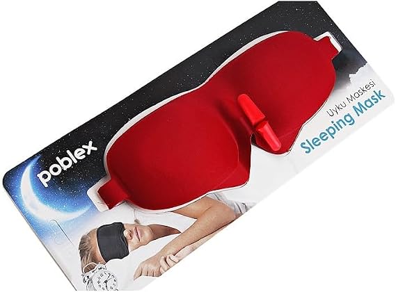 Poblex 3D Uyku Maskesi Kırmızı + Kulak Tıkacı