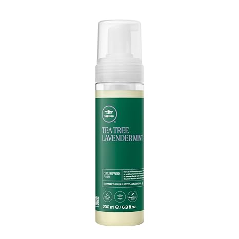 Tea Tree Lavender Mint Curl Refresh Foam, Hair Mousse, For Coarse, Curly + Dry Hair, 6.8 fl. oz.