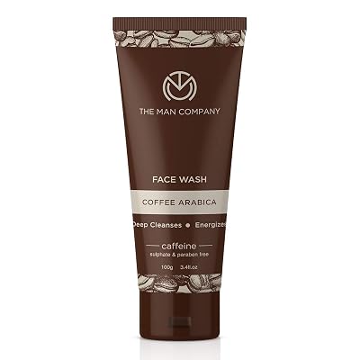 The Man Company Coffee Face Wash - Daily Face Wash 3.4 oz - Moisturizing, Anti Aging - Caffeine Face Cleanser with Coffee Bean & Green Tea Extracts - Sulfate, Paraben free
