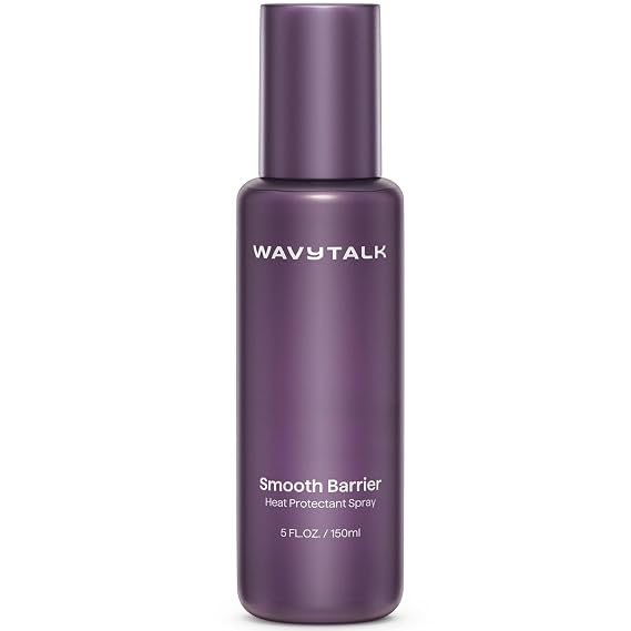 Wavytalk Smooth Barrier Heat Protectant Spray for Hair | Up to 450F Heat Shield for All Hair Tools | Frizz Control & Smooth | Lightweight with Nourishing Oils | 5 fl oz