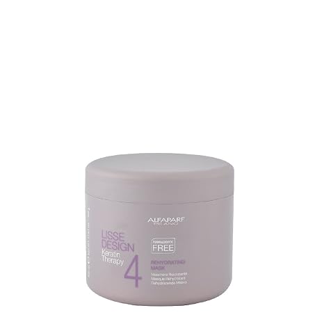 ALFAPARF MILANO Lisse Design Keratin Hair Mask - Professional Salon Keratin Therapy Rehydrating Mask - Hair Straightening and Smoothing Treatment - Enhancing - Conditioning - Moisturizing - 17.2 oz.