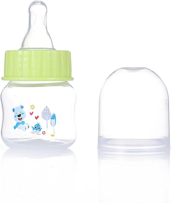 Feeding Bottle Baby Nursing Essential Newborn Milk Bottle 50ml/1.7oz Feeding Bottle Cartoon Print Baby Plastic Bottle Newborn Nursing Supplies