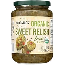 Woodstock Relish - Organic - Sweet - 16 oz - case of 12 - 95%+ Organic - Vegan