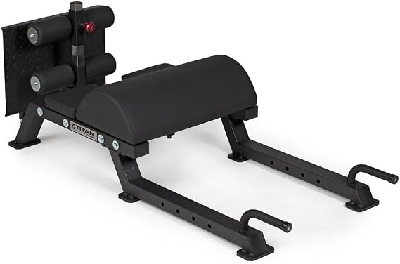 Titan Fitness Adjustable Floor Glute & Hamstring Developer (GHD), Cross Training Workout Lifting Equipment in Home and Commercial Gym
