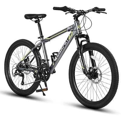 Saver100 24 Inch Mountain Bike Boys Girls Shimano 21 Speed Mountain Bicycle with Daul Disc Brakes and Front Suspension MTB