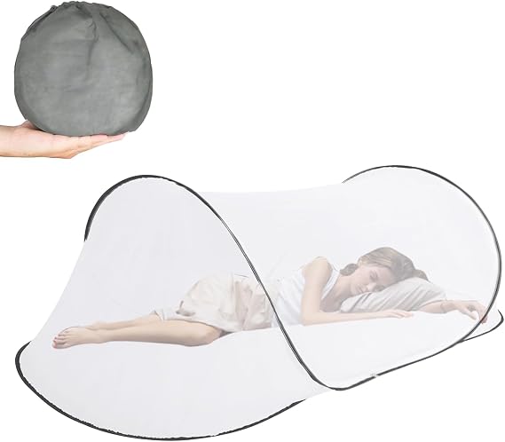 Foldable Mosquito Net, Pop up Mosquito Net Travel Portable Camping Tent Family Bed Net with Zip for Home Bedroom Outdoor