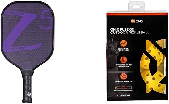 ONIX Graphite Z5 Graphite Carbon Fiber Pickleball Paddles with Cushion Comfort Pickleball Paddle Grip - USA Pickleball Approved