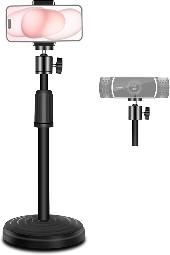Webcam Stand, 12.6 Inch Web Cam Stand for Desk, Adjustable Webcam Mount Camera Stand for Logitech Webcam C922 C930e C920S C920 C615 C960 C920x BRIO 4K NexiGo N60, Phones, Cameras