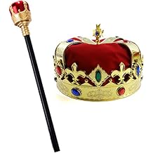 Tigerdoe Kings Crown and Scepter - King Costume Accessories - Royal Costumes - Dress Up