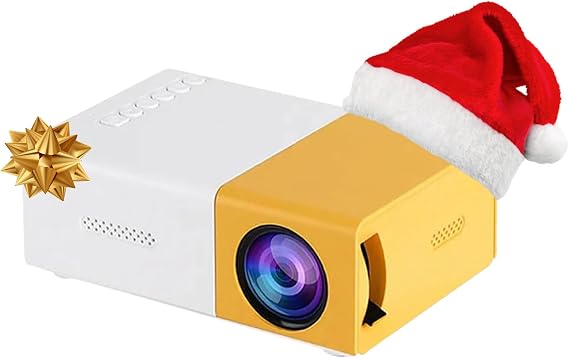Mini Projector Plug and Watch. Compatible with HDMI, USB, Audio, TF Card, AV and Remote Control