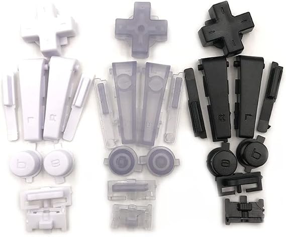 A B L R Buttons Keypads D-Pad Buttons for GameBoy MICRO Buttons Frame Replacement (Black)