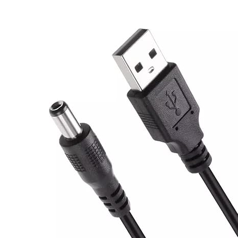 USB to DC 5.5mm Cable, 1m/3.3ft USB 2.0 A Type Male to DC 5.5 x 2.1mm Male Power Plug Barrel Connector DC 5V Cable