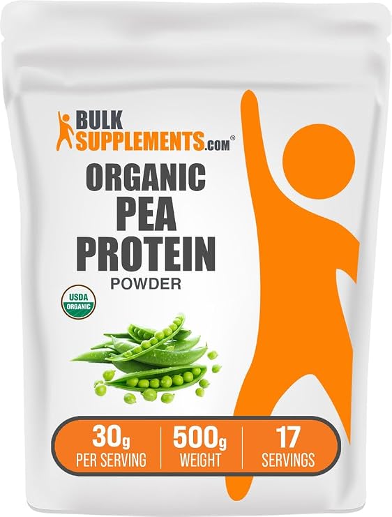 Organic Pea Protein Powder - Plant Based & Vegan Protein Powder - Unflavored & Gluten Free, 30g per Serving, 500g (1.1 lbs) (Pack of 1)