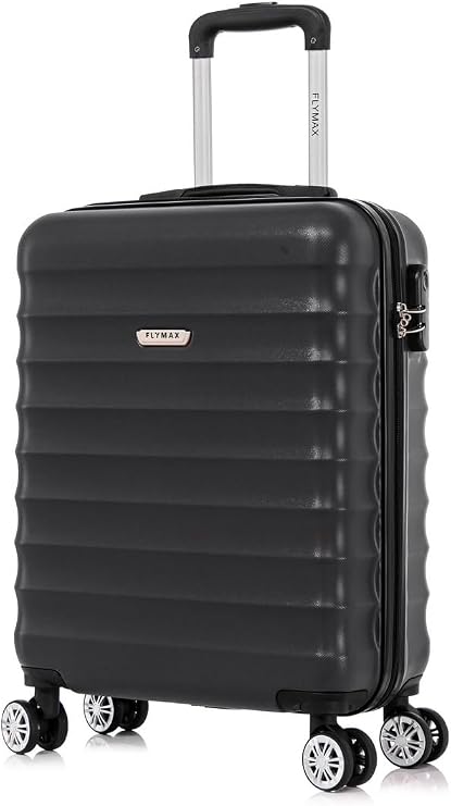 FLYMAX 55x40x20 Ryanair Cabin Bag Hand Luggage Lightweight Suitcase Approved Carry on Luggage Case 2.5KG 40L Black
