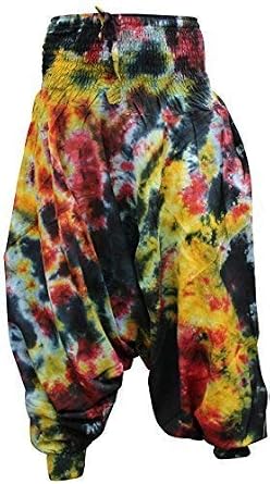 Shopoholic Fashion Tie Dye Colorful Hippy Boho Loose Fit Baggy Harem Pants