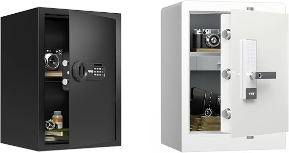 RPNB 1 of 1.8 Cuft Deluxe Home Safe with Removable Shelf, 1 of 2.8 Cuft Biometric Fingerprint Safe Box with Touch Screen, Bundle