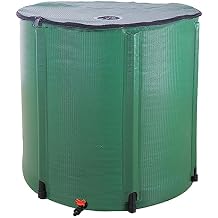 Collapsible Rain Barrel, 200 Gallon Portable Rainwater Collection System, Rain Catcher Barrel, Water Storage Tank with Spigots and Overflow Kit, Rain Water Barrel Collector for Garden, Green