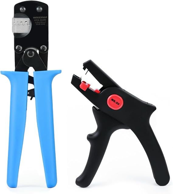 Micro Connector Pin Crimping Tool 0.03-0.52mm2 /32-20AWG Ratcheting Crimper with multifunctional wire stripper&cutter