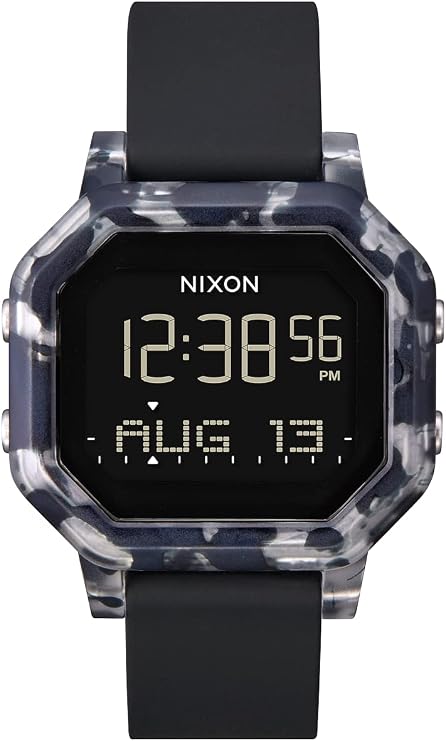 NIXON Siren A1210 - Black Tortoise - 100m Water Resistant Women's Digital Sport Watch (38mm Watch Face, 18mm-16mm Pu/Rubber/Silicone Band)