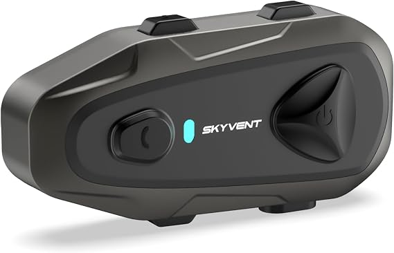 EJEAS E1 Motorcycle Helmet Bluetooth Headset, Bluetooth 5.3 Helmet Speaker with Noise Reduction and IP65 Waterproof, Voice Assistant for Single Rider Use