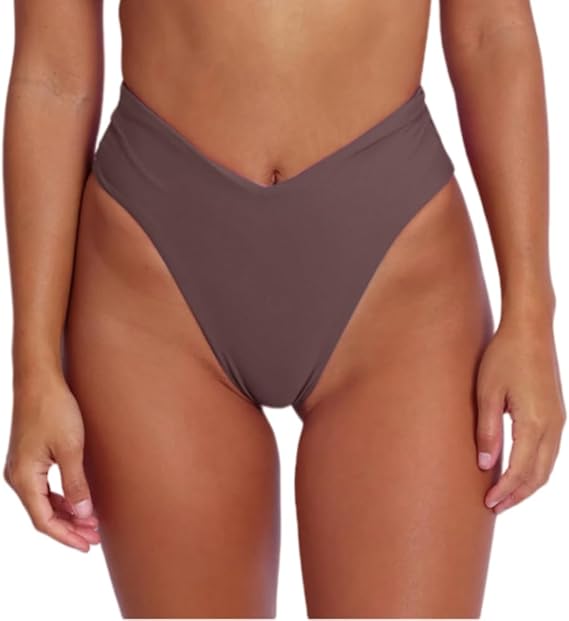 Women's Bikini Bottom Sexy V Cut High Cut Swimsuit High Waisted Bathing Suit Bottoms