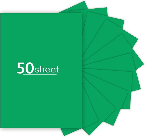50 Sheets Green Cardstock 8.5 x 11 inch, 250gsm/92lb Thick Green cardstock Paper for DIY Arts Christmas Cards Making, Stationary Printing,Scrapbook Supplies