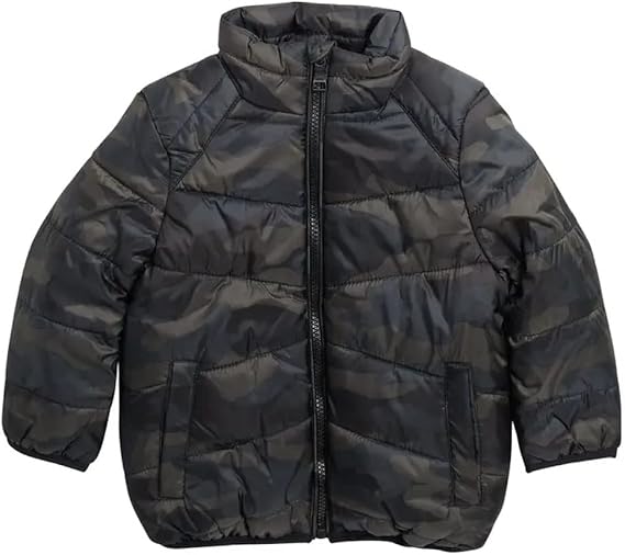 URBAN REPUBLIC Toddler Boy Quilted Camo Jacket with Faux Fur Lining