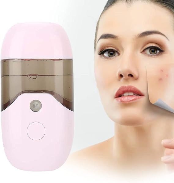 50ml Large Capacity Nano Mist Sprayer, Portable Handheld USB Face Moisturizing Refreshing Hydrating Atomization Machine Facial Skin Care Beauty Instrument(pink)