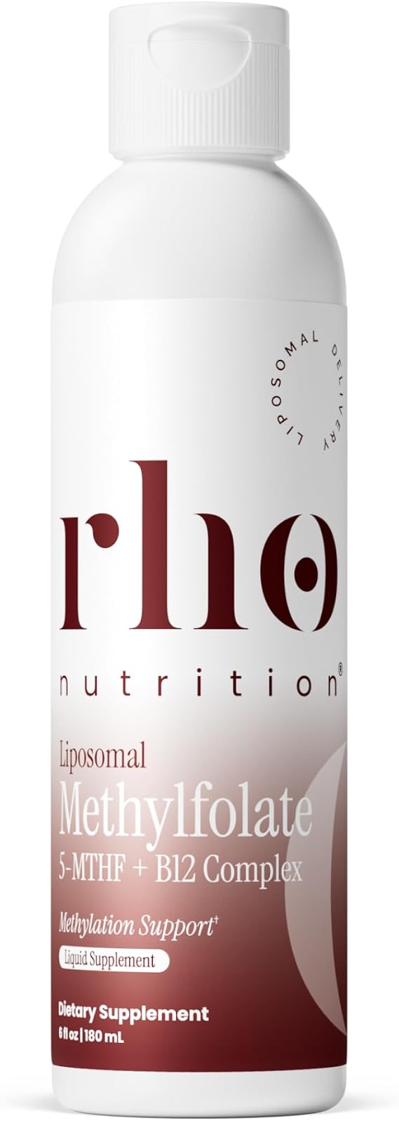 Rho Nutrition Liposomal Methylfolate 5-MTHF + B12 Complex Liquid Supplement