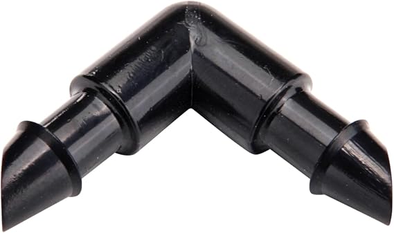 Raindrip 314010B, Barbed Elbow, 1/4-Inch, 10-Pack, Drip Irrigation Fitting for Supply Tubing & Dripline, Black