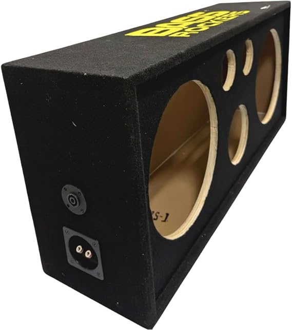 Bass Rockers Dual 12" Speaker Enclosure Cabinet, Empty 3/4" MDF Pod w/Spring Terminal & Carpet Finish Fits Two 12" Midrange/Woofers + Two 3.4" Tweeters & One 5.5" Horn