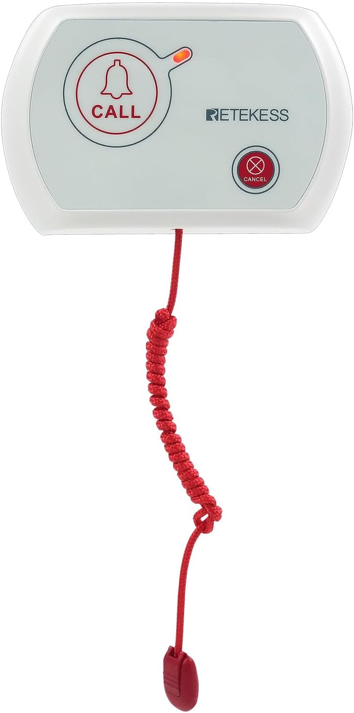 Retekess TH014 Wireless Nurse Call System Waterproof Call Button with 2-Key Compatible with Retekess TH109,TH109N and TH109S Receiver