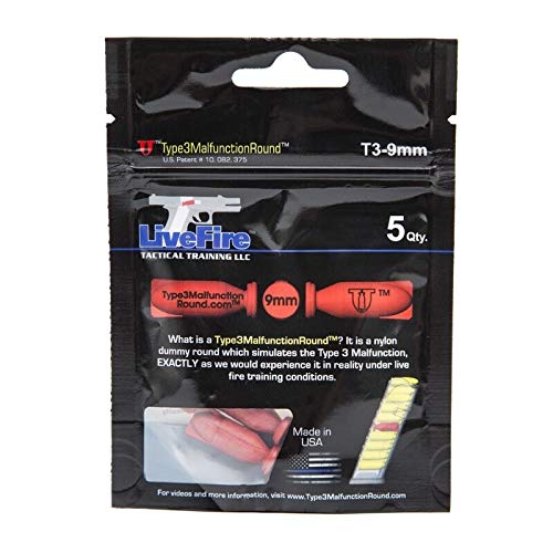 Practice Double Feed Malfunctions in Live and Dry Fire - Pack of 5 9mm