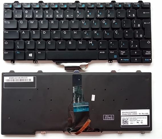 YANHAO [Laptop Keyboard] RU/BR/SP/LA/AR Backlit Keyboard for DELL Latitude 7350 E5250 E7270 E7250 7250 5250 PK1313O3B35 SN7231BL SG-63210-40A 0PTKNG [Easy Installation] (Color : BR Backlight)