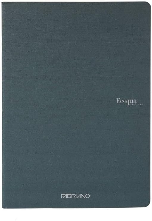 Fabriano EcoQua Original 5.8" x 8.3" (A5) Saddle-Stitch Bound Notebook, 40 Dotted Sheets, Dark Green