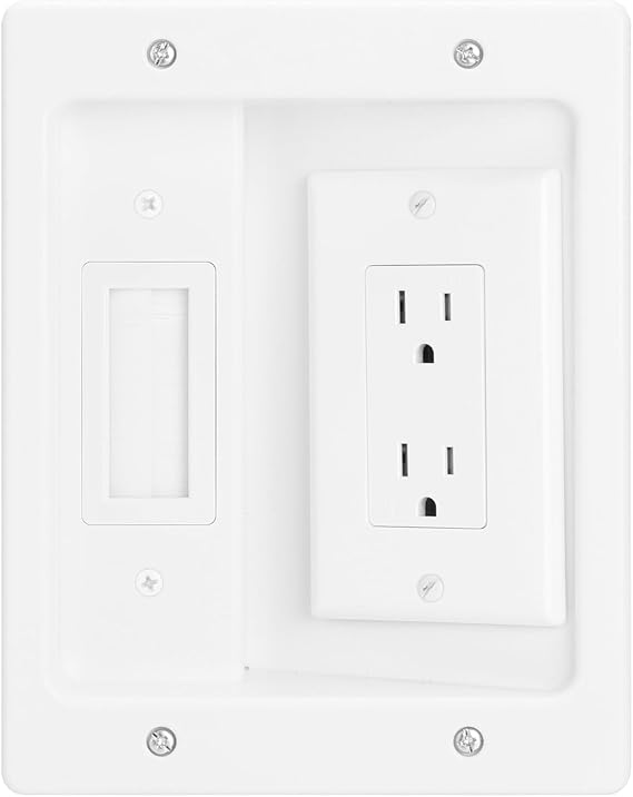 Wall Cable Concealer Kit, White | Features in-wall Cable Management Kit for TV; Integrated Solution for Orderly Management of Cables in the Living Room.