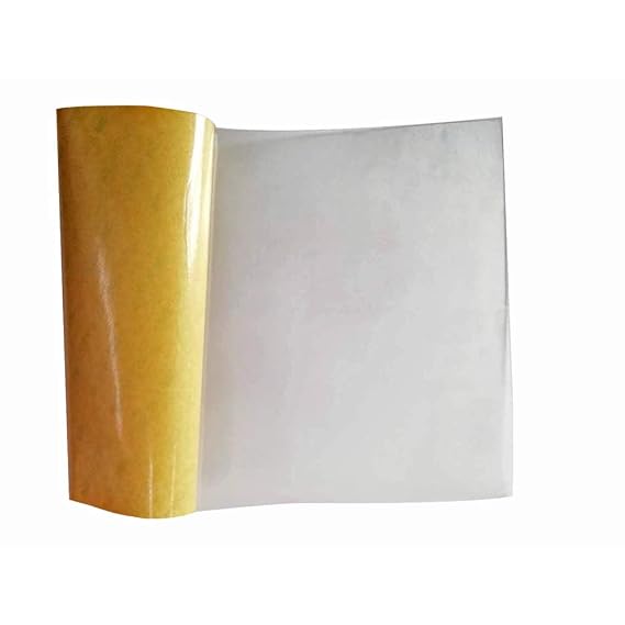 High Temperature Thin Transparent Silicone Rubber Sheet with Adhesive, 60 A Durometer, 0.04" Thickness, 11.8" Width, 13" Length