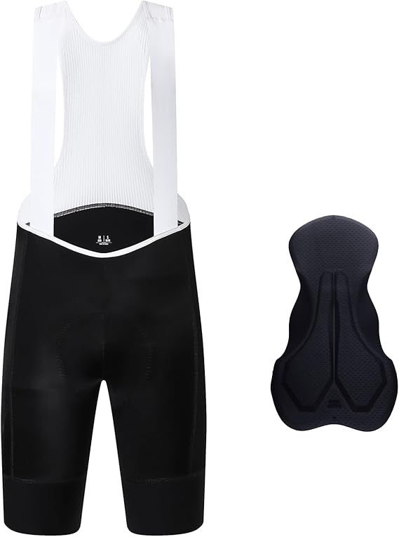 YKYWBIKE Cycling Bib Shorts for Men 4D Padded Bike Shorts Breathable Cycling Bibs Men MTB Biking Bicycle Short with Padding(S Black