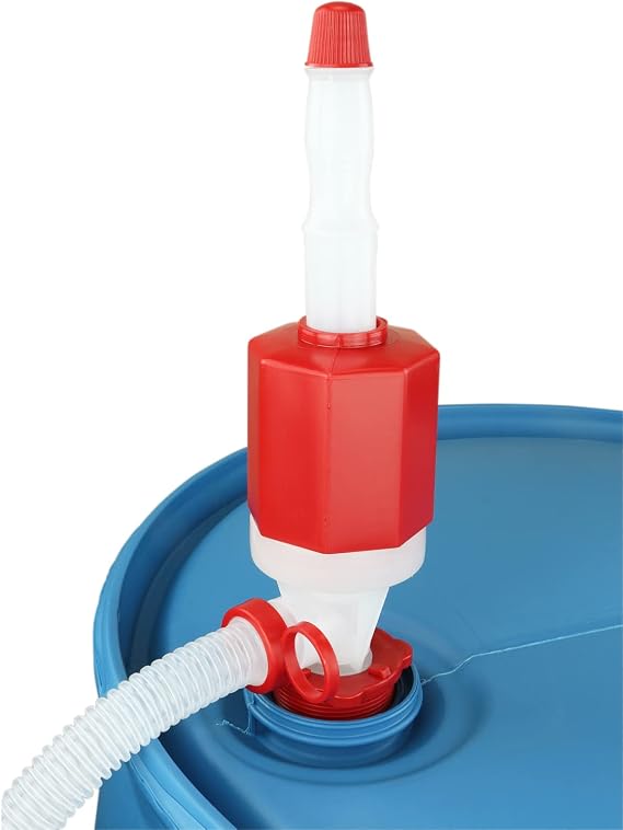 Zeeline By Milton ZE369W, Siphon Drum Pump, Manual Siphon pump with flexible 48 hose,7 Gallons Per Minute, Transfer Liquids from 55Gallon Drums or Smaller, Def Drum Pump,(Polyethylene/Polypropylene)