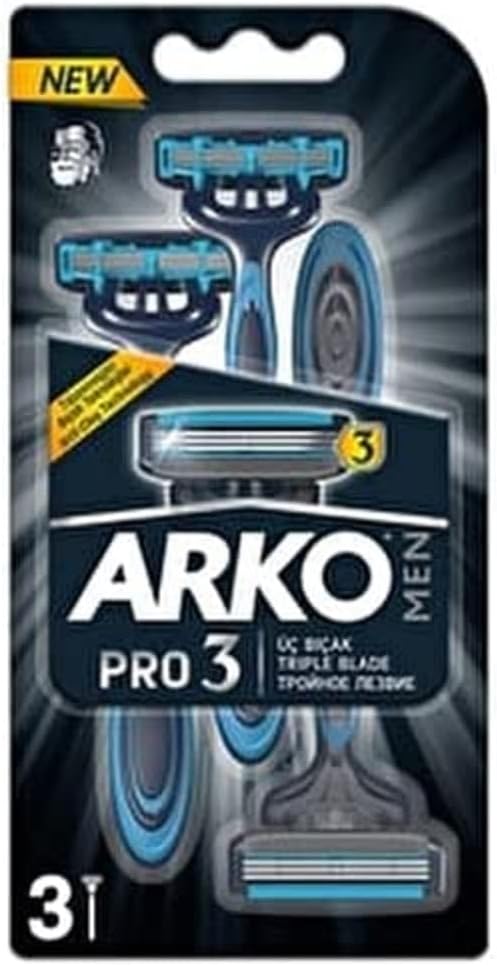 Arko Men T3 Pro 3 Bıçaklı Tıraş Bıçağı, 3'lü (1 x 3 Adet)