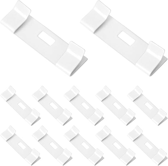 White Metal Vertical Blind Repair Tabs, 12 PCS Universal Vane Saver Kit Heavy Duty Fix for Vertical Blinds Replacement Slats