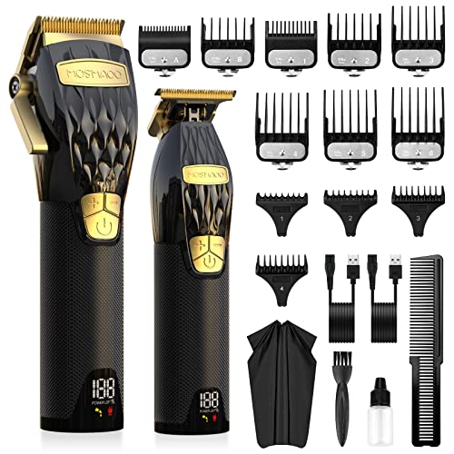 Professional Hair Clippers and Hair Trimmer Combo Set for Men, Cordless Barber Clippers for Hair Cutting &Beard Trimmer with 5 Rotational Speeds and Adjustable Blade for Men, Women, and Kids