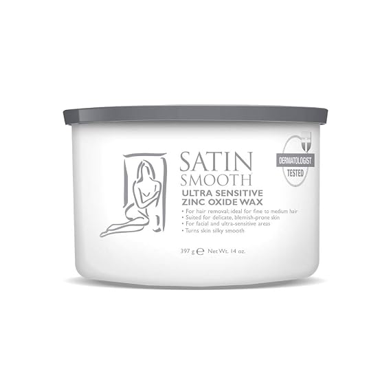 Satin Smooth Ultra Sensitive Zinc Oxide Wax for Hair Removal, 14 oz, 1 Pack