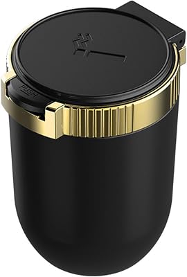 Automotive Ashtrays for Chrysler Lebaron J-BodyNew YorkerNewportPT Cruiser, Portable Car Ashtray, Auto Ashtray with Lid LED Light, Easy Clean Car Ashtray,D-Yellow