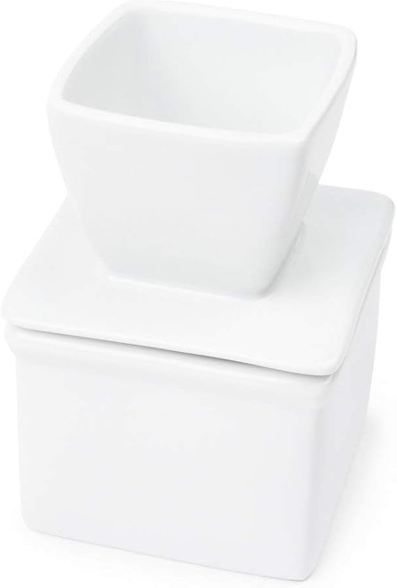 Fox Run Butter Keeper, Porcelain, 3.75 x 3.75 x 5.5, White