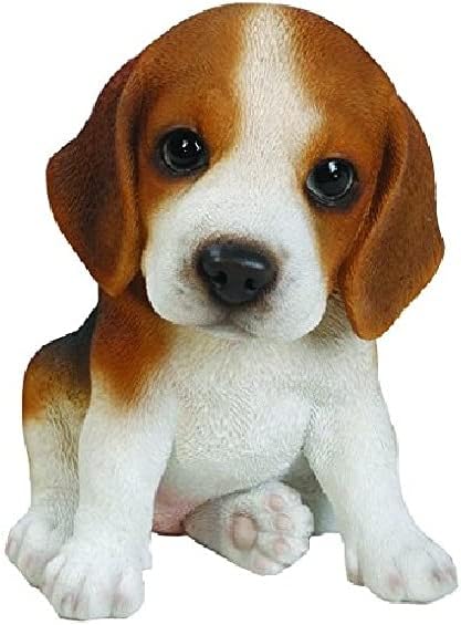Hi-Line Gift 87771-G Sitting Beagle Puppy Figurine, 6-inch Height, Brown and White