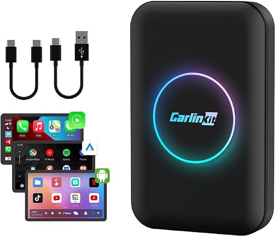 CarlinKit Tbox Lite wireless ai box, RAM 2G+ROM 32G, CarPlay and Android Auto, Support Wireless CarPlay and Wireless Android Auto, Youtube, Waze, Spotify with a car...