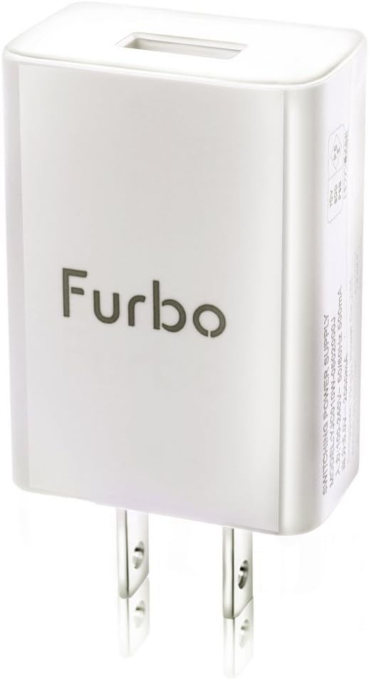 Furbo Pet Camera Power Adapter Mini (Non-Rotating Model) Official USB-A Wall Plug, 5.2V/2A (10.4W), 1-Count